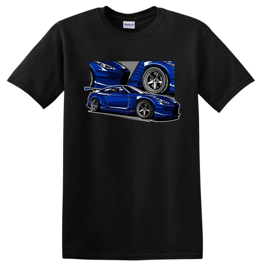 Blue Sports Car Graphic T Shirt Cool Auto Racing Car Tee Graphic Design XXL