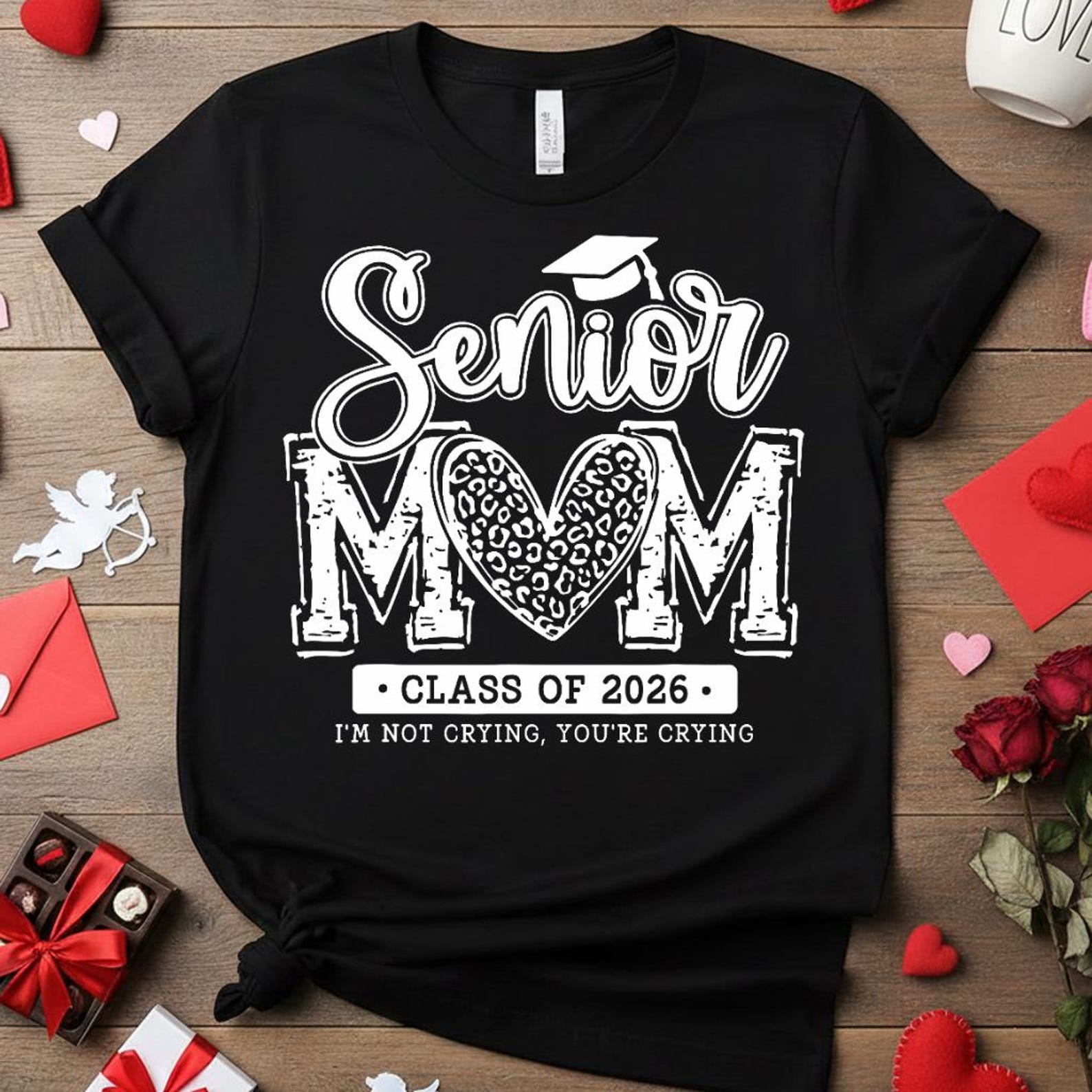 Senior Mom 2026 Shirt, Leopard Class of 2026 Senior Mama Tee, Funny Graduation Mom Gift, High School Senior Mother, Senior 26 Apparel XL