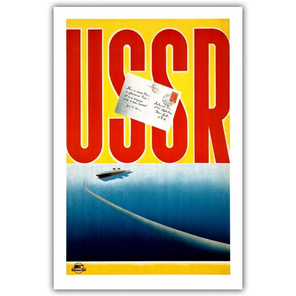USSR Retro Travel Poster Metal Tin Sign Home Vintage Bar Decor