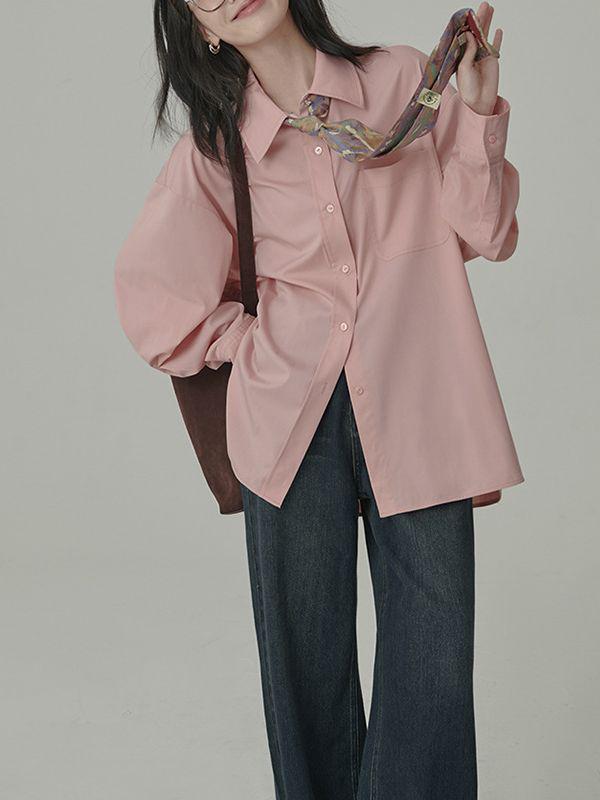 

Белая персиково-мятная рубашка без складок с драпировкой, однотонная, весенняя S