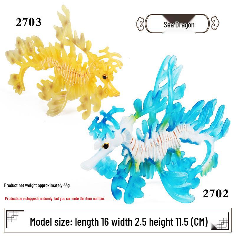 Marine Animal Simulation Model Figures: Shark, Dolphin, Hammerhead, Crab, Squid, Starfish for Kids' Education