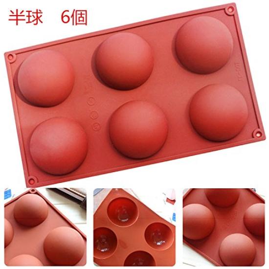 LeafIn Semicircular Round Sphere Silicone Handmade Silicone Cutter Day Hemispheres, 6-Piece Mold, Soap, Resin, Clay, Mold, Kit, Tools, Valentine's