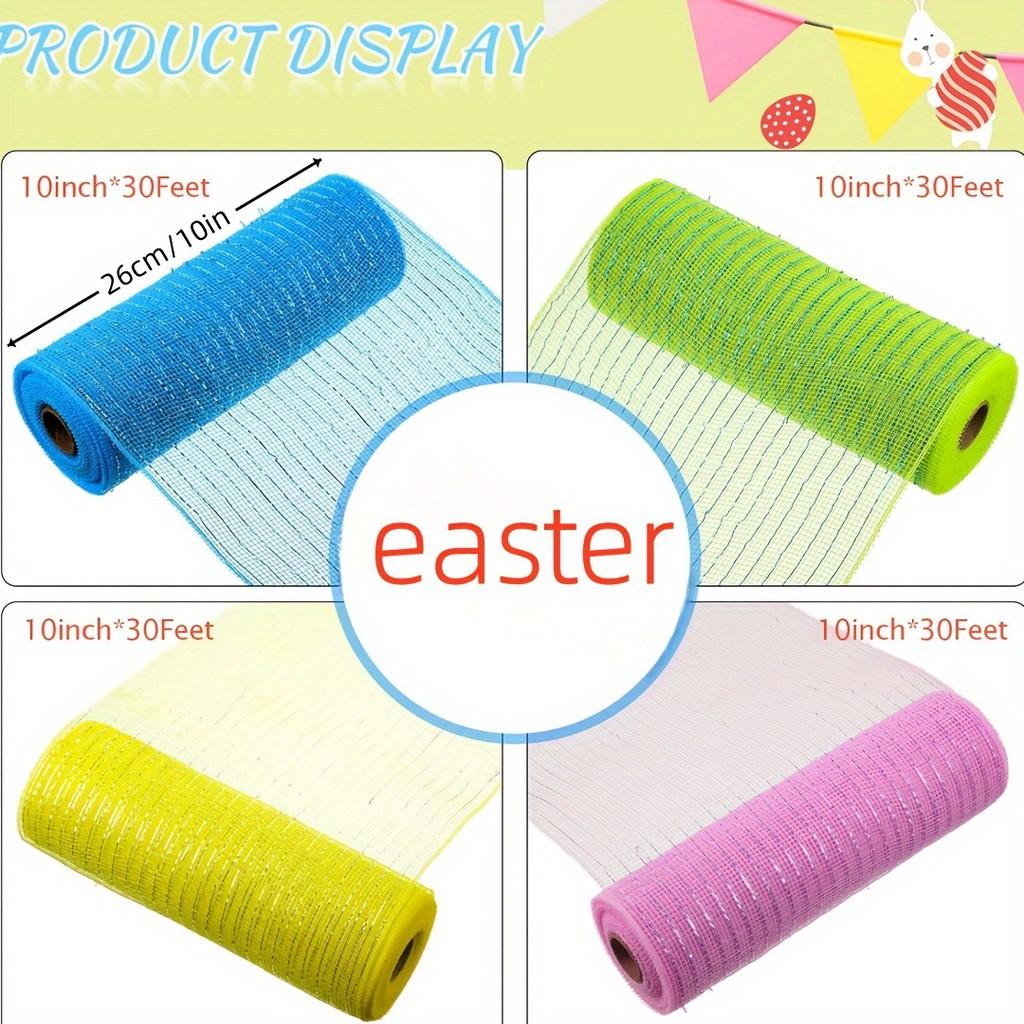 Easter Solid Alluring Color Mesh Ribbons For Diy Bow Wreath Festive Decor Holiday