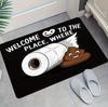 Welcome Mat Funny Toilet Poop Emoji Area Rug Non Slip Washable Floor Carpet for Bedroom Home Decoration