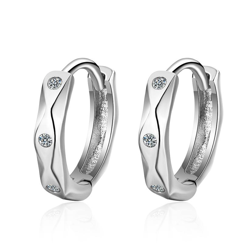 ANENJERY Women'S Fashion Jewelry Heart Circle Huggie Hoops Earrings Female Minimalist Hip Hop Ear Buckles