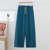 Women's Cotton Rayon Wide Leg Pants With Pockets Straight Leg Loose Plus Size Flattering Spring Summer Casual Outdoor Trousers