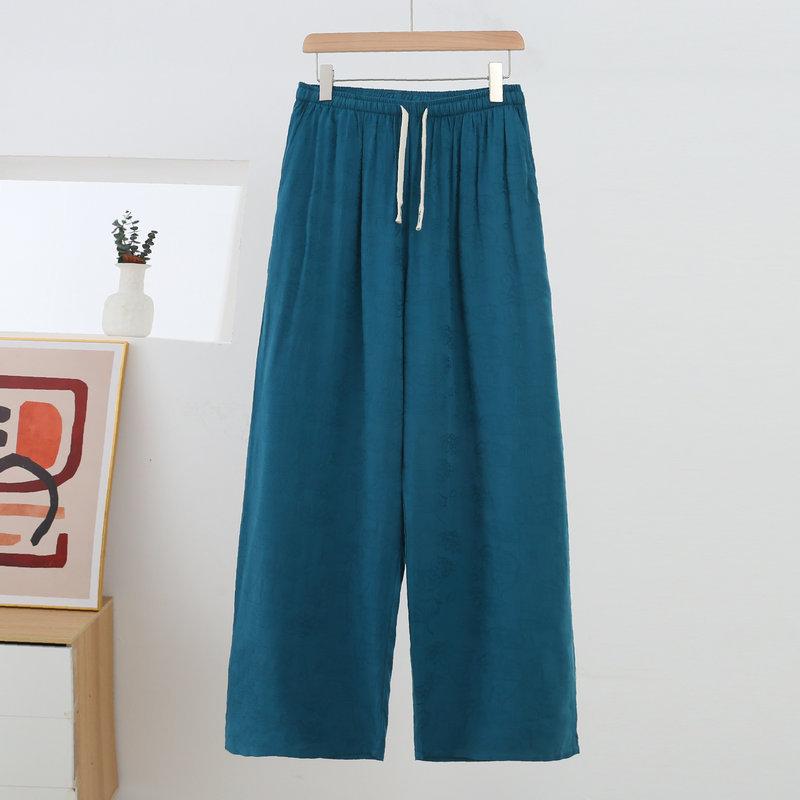 Women's Cotton Rayon Wide Leg Pants With Pockets Straight Leg Loose Plus Size Flattering Spring Summer Casual Outdoor Trousers