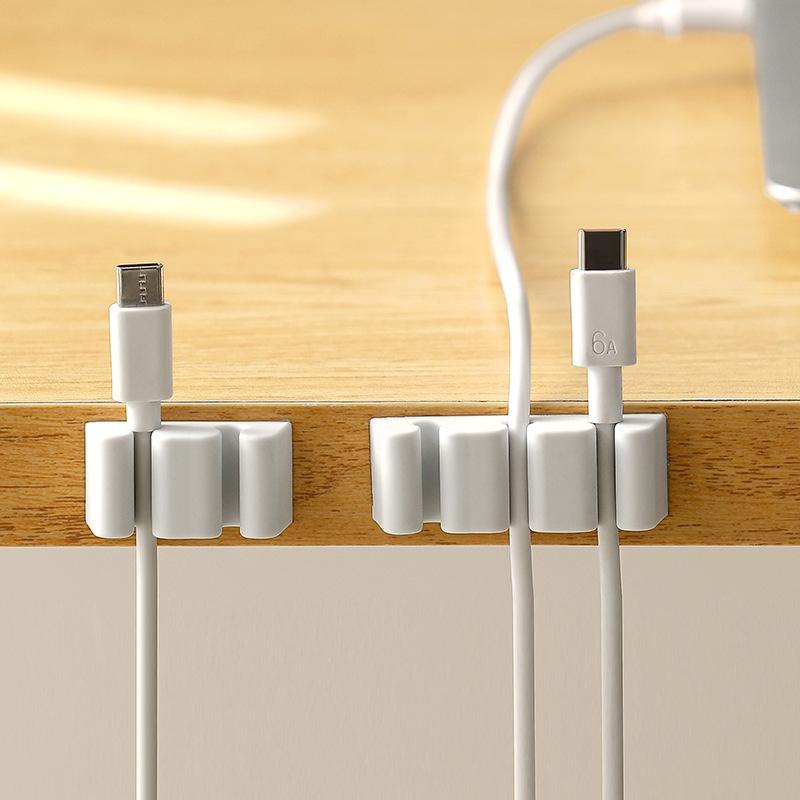 Desktop Cable Organizer Silicone Cable Holder Clips Cable Cord Wire Organizer Self Adhesive USB Cable Winder Management Clips