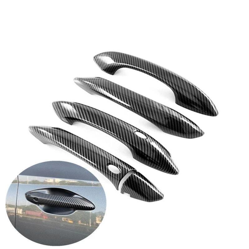 For Hyundai Tucson NX4    ABS Chrome Carbon Fiber Black Car Door Handle Cover Trims Sticker Car Styling Accessories