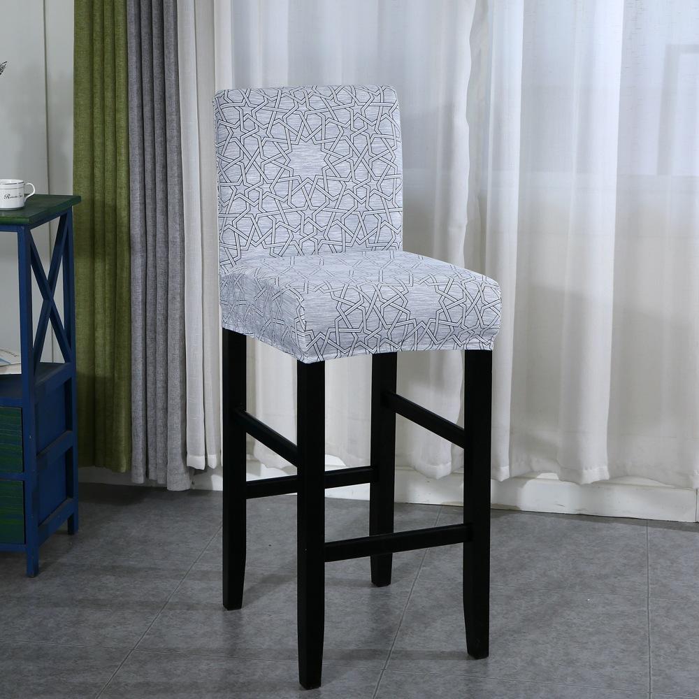 Elastic Bar Stool Chair Cover Home Dining Room Bar Seat Cover Geometric Style Restaurant Hotel Decor Washable Easy Cover 1pc