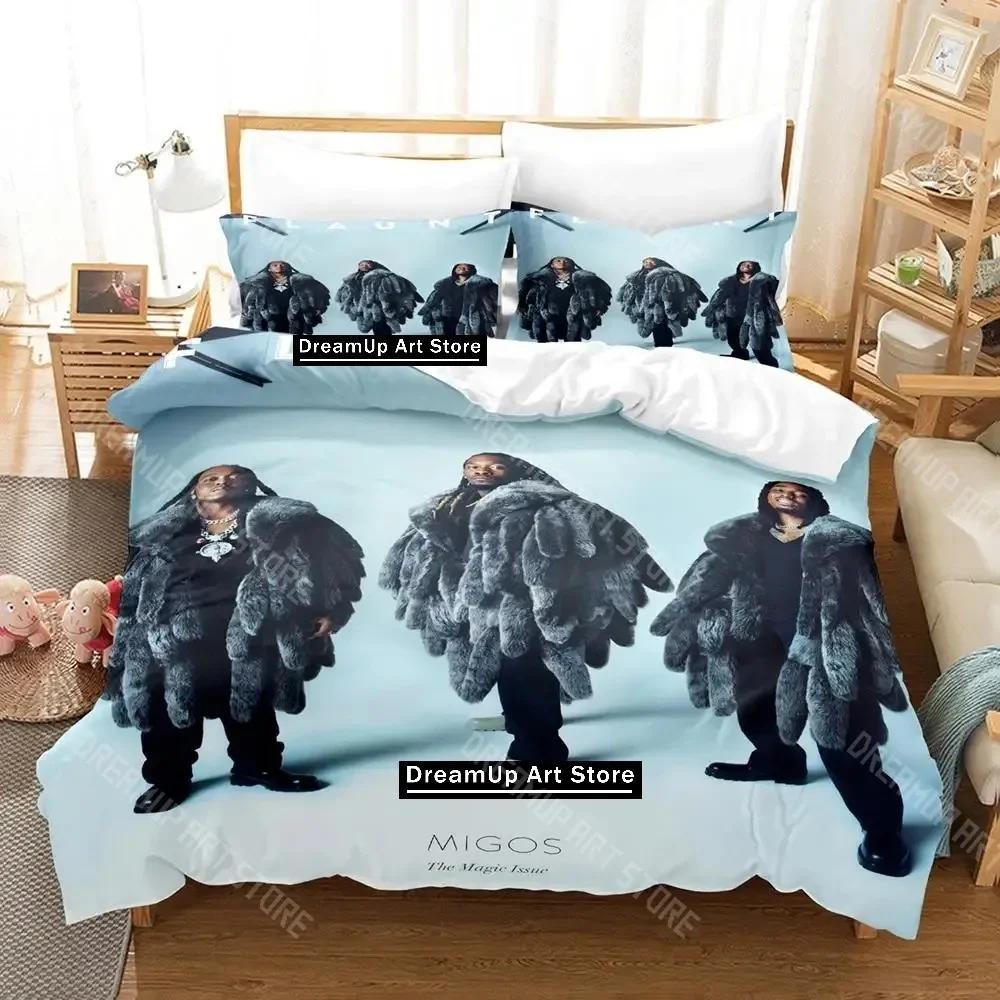 3D Print Music Migos Bedding Set Single Twin Full Queen King Size Bed Set Adult Kid Bedroom Duvetcover Sets Anime