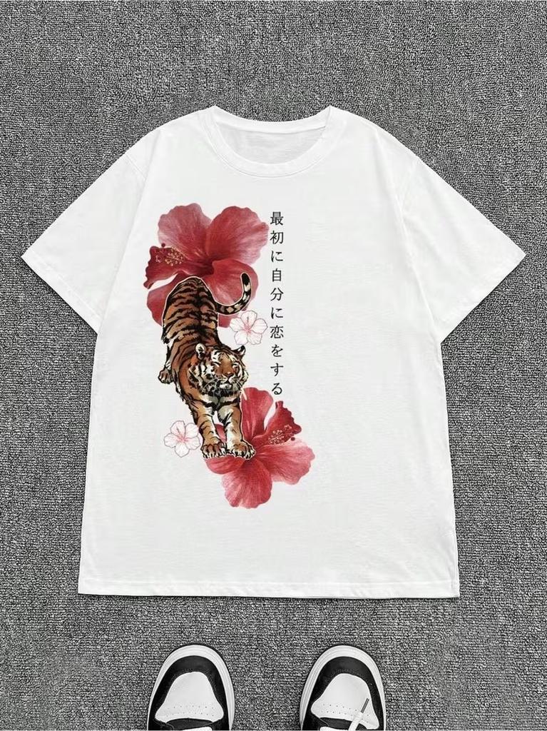 2026 Summer New Arrivals Fashionable Casual Loosefit Printed Tshirt Trendy Street Style Unisex Design