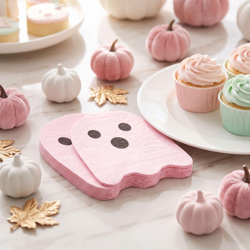 Halloween Shaped Napkins Count Disposable Dinner Napkins for Party Dessert Table Decorations