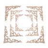 1pc 10/15/20cm Unpainted DIY Decorative Wooden Corner Carving Decals for Door Fireplace Dresser Cabinet Mirror Bed Mantel Decor