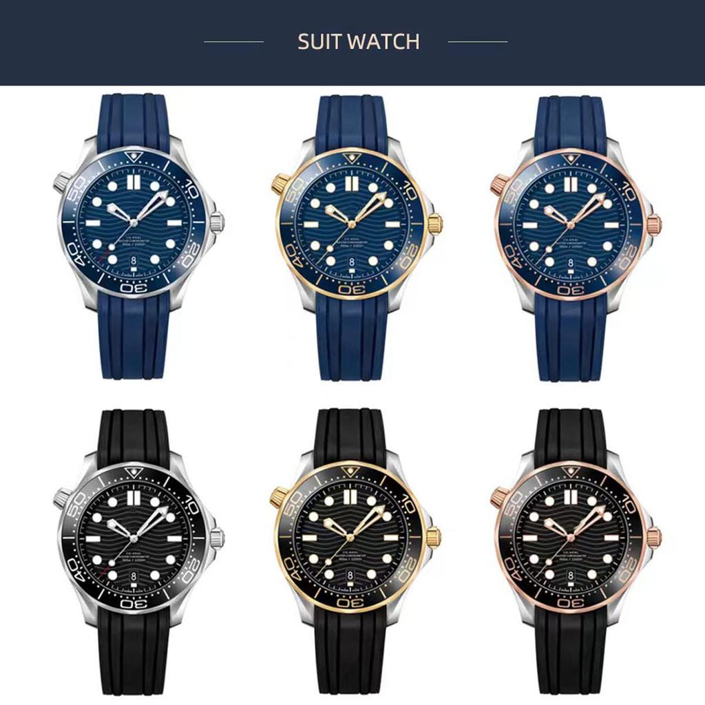 Watch Strap OMEGA Belt Watch Band Compatible with Omega Soft Silica Gel Silicone Rubber Belt Stainless Steel Buckle Durable Omega Seamaster Omega