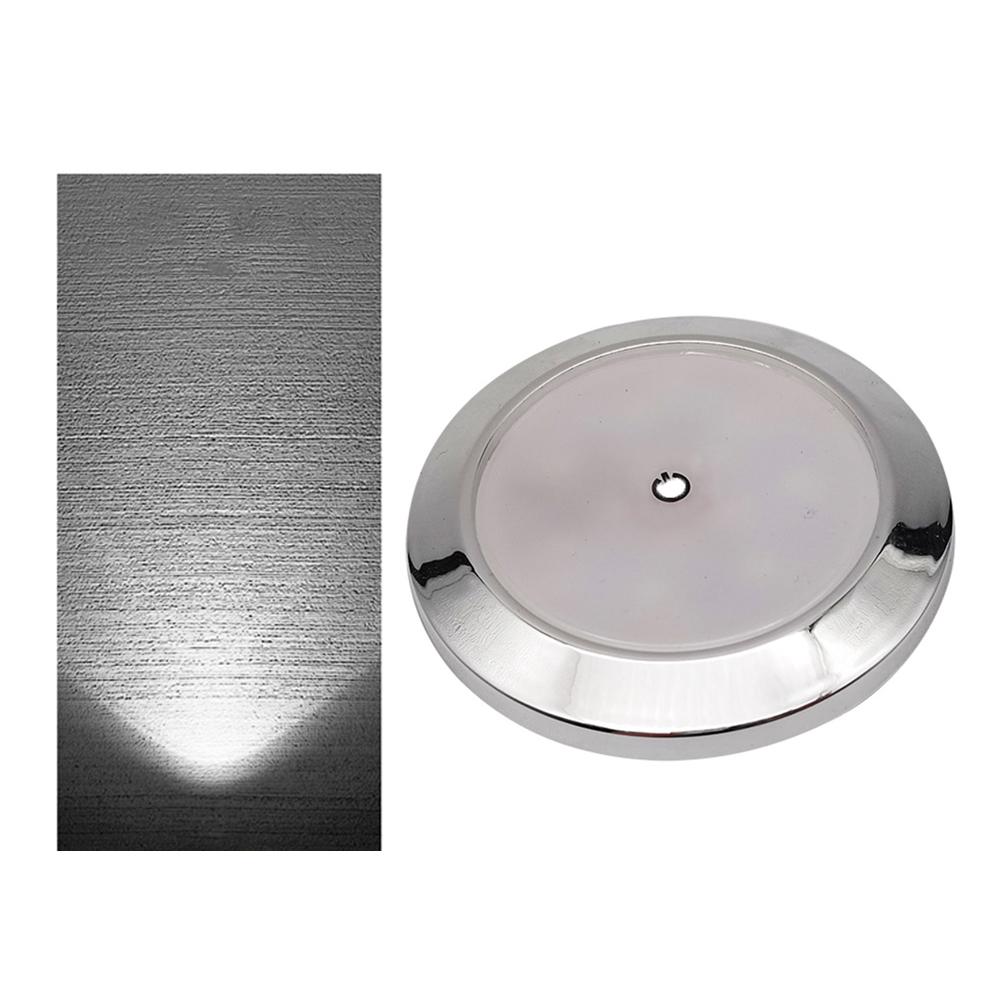 1x 10-30V LED Touch Light Dome RV Caravan Round Ceiling Roof Lamp Car Inner Ceiling Light Boat Yacht Roof Reading Light Camping