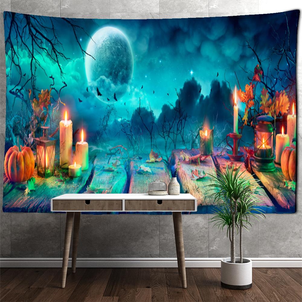 Halloween Kürbis Wandteppich Hängen Psychedelic Hexerei Geheimnis Tapiz Hippie Gute Luck Hintergrund Tuch Wohnkultur