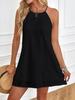 2025 European Summer Women's Sleeveless Lace Halter Neck Dress