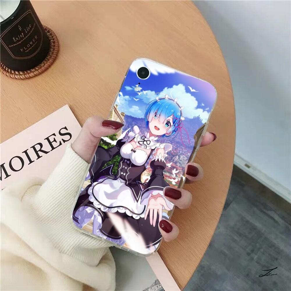ReZERO Ram Rem Phone Case for iPhone 15 8 7 6 6S Plus X SE 2020 XR XS 14 11 12 13 Mini Pro Max Mobile Case