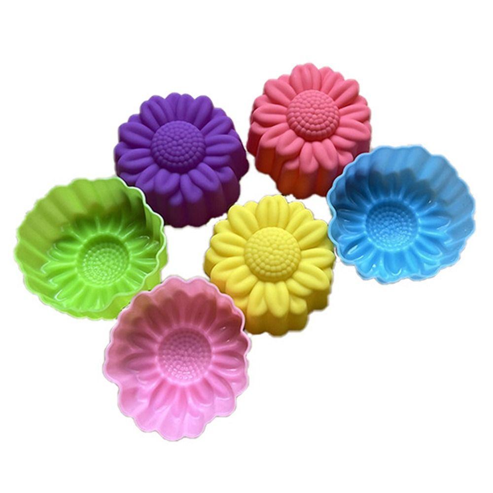 New 6pcs/set Silicone Cake Mold 5cm Reusable Soap Mold DIY Heat Resistant Baking Tool Kicthen