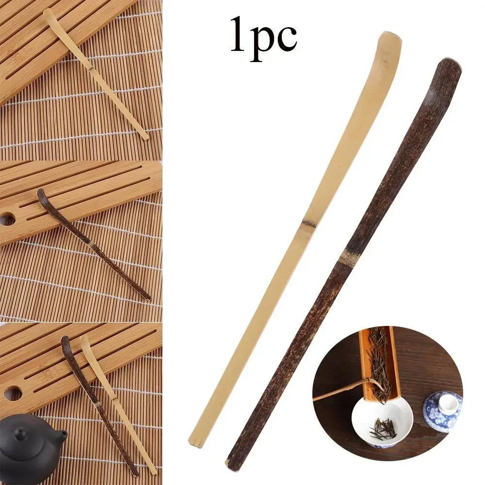 Teaware Kitchen Tool Spice Gadget Handmade Black Bamboo Wood Tea Sticks Leaf Spatula Matcha Spoon Kitchen Tool Cooking Utensil