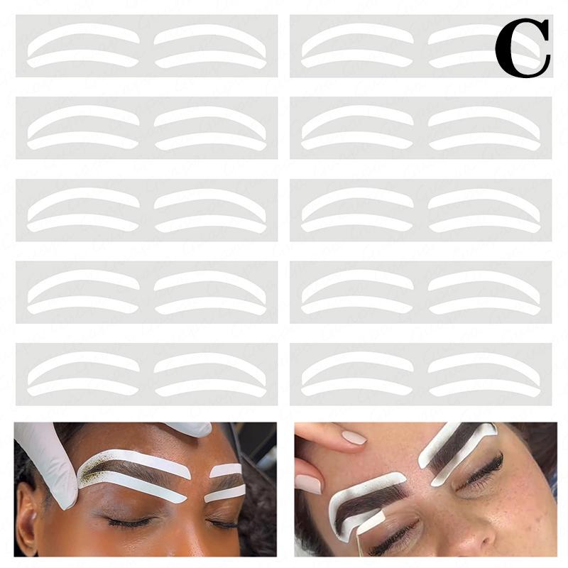 

10/12 Pairs Disposable Eyebrow Design Stencil Eyebrow Tint Airbrush Auxiliary Sticker For Brows Shaping With Eyebrows Option