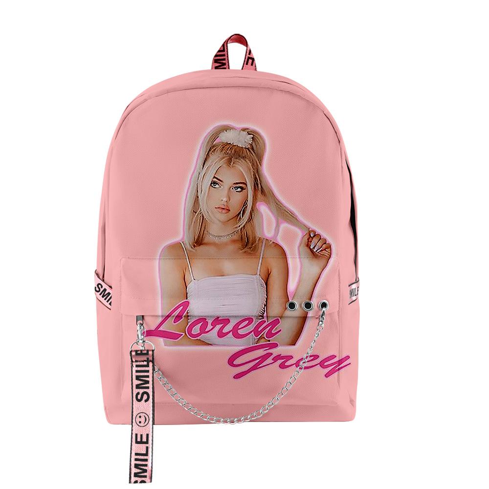 Cartoon Novelty Youthful School Bags Unisex Funny Loren Gray Travel Bags 3D Print Oxford Waterproof Notebook Shoulder Backpacks