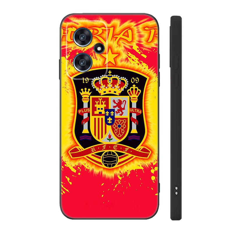 Spain Spanish Flag Black Silicone Phone Case For Xiaomi POCO X3 X4 NFC F3 F4 GT F5 M3 M4 M6 X5 X6 Pro 5G C55 C65 M5