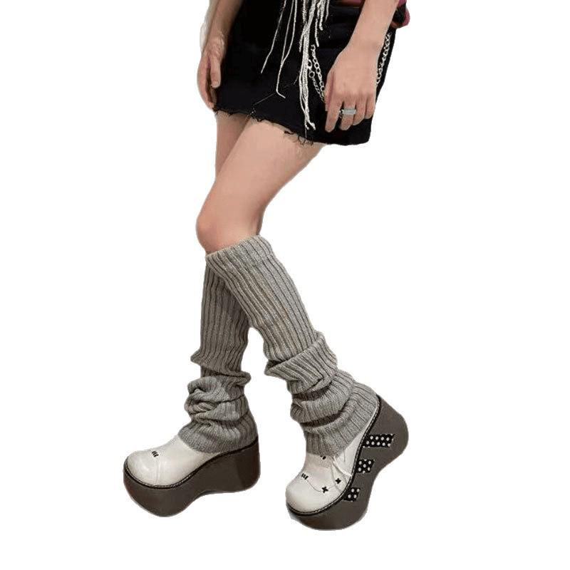 Japanese Lolita Knitted Calf Socks - Slimming Leg Covers, Shape-Enhancing JK Style
