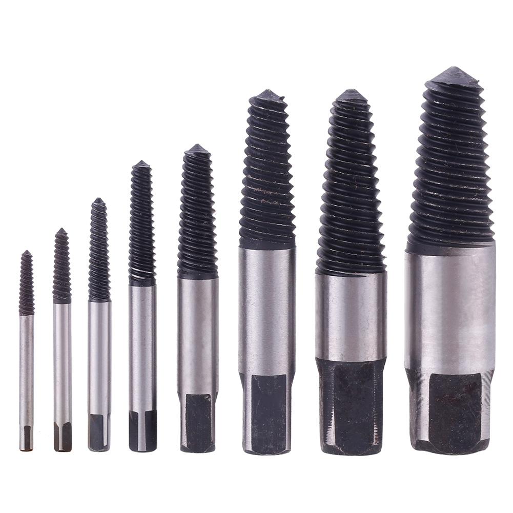 Sada extraktorů na šrouby, vrtáky z uhlíkové oceli, vodicí sada, sada na odstraňování zlomených konců šroubů, nástroje na odstraňování poškozených šroubů 1/8PCS