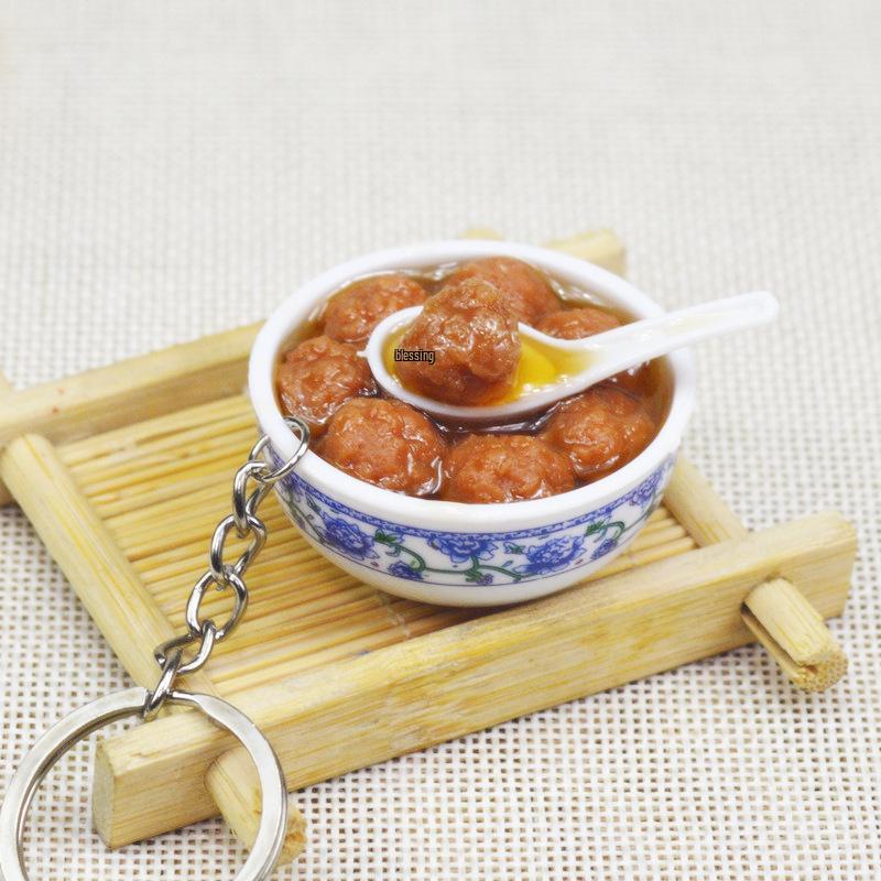 Kids' Mini Kitchenware: Noodle Bowl Keychain Fun Toy & Student Souvenir