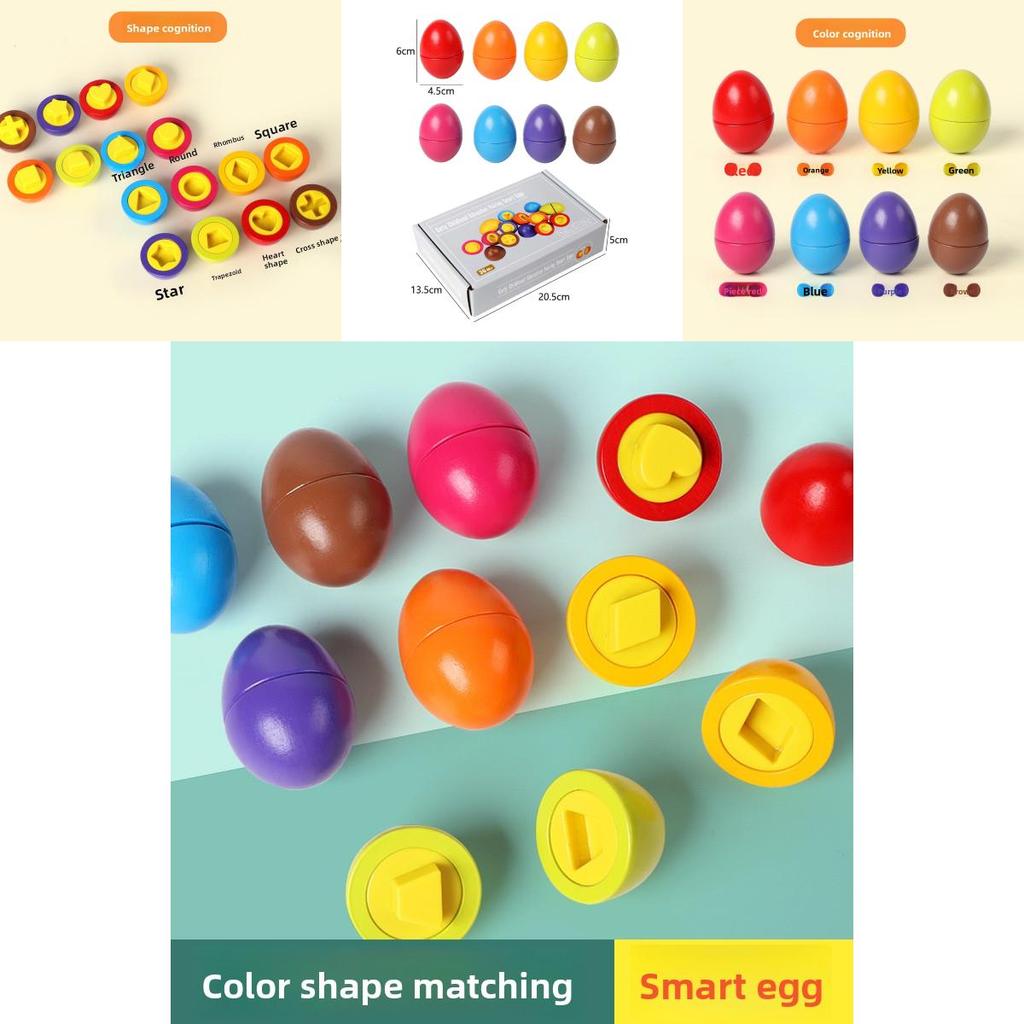 Wooden Educational Toy Twist Egg Shape Matching For Kids Learning And Cognitive Development