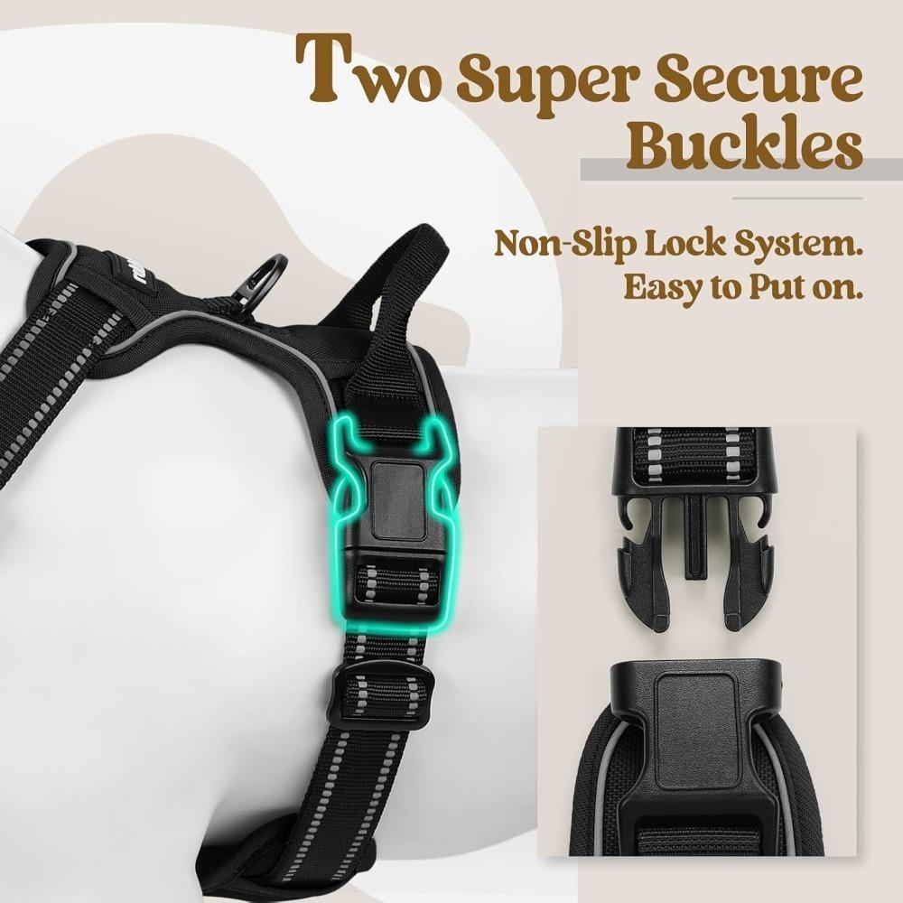 Dog harness, anti-pull, pet harness,  outdoor pet vest with 3M reflective strips, Oxford cloth material, suitable for small, medium and large dogs,