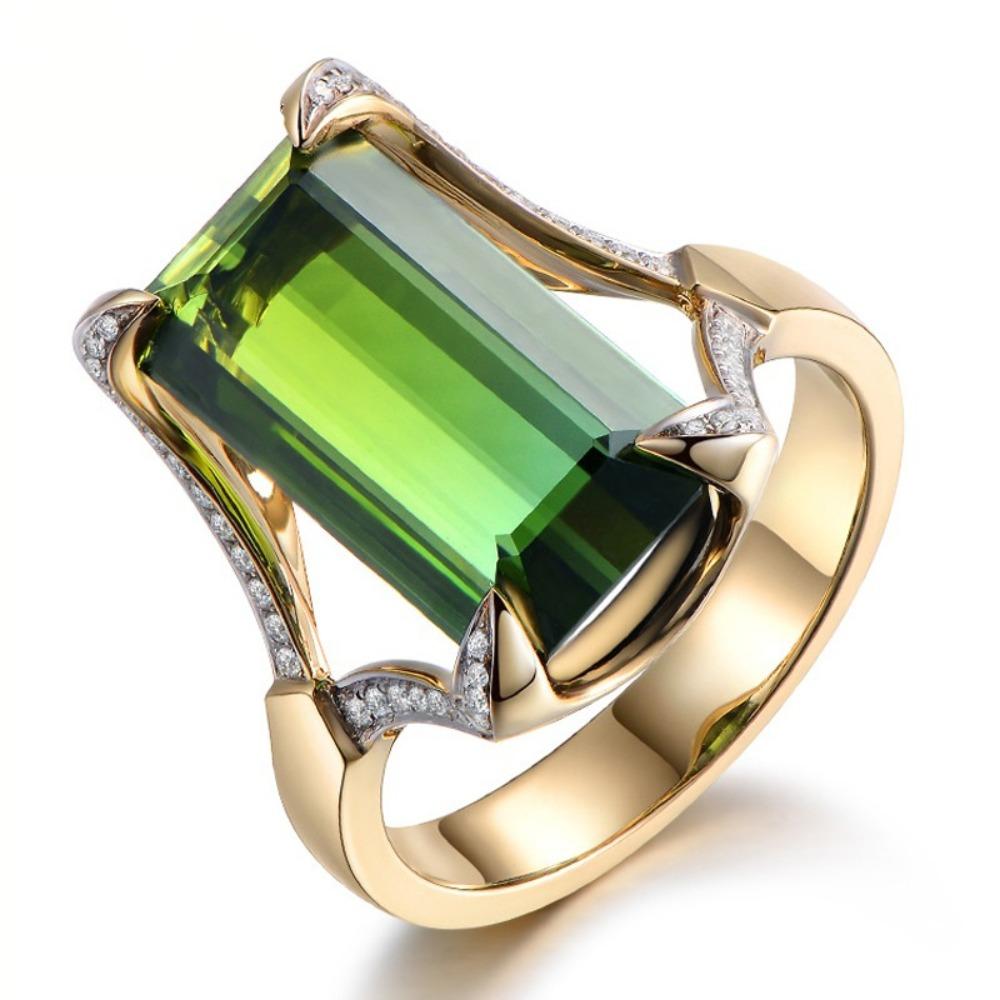 

Luxury Emerald Cluster Ring for Women Eagle Claw Micro Paved Jewelry Elegant Green Gemstone no. 6 зелёный