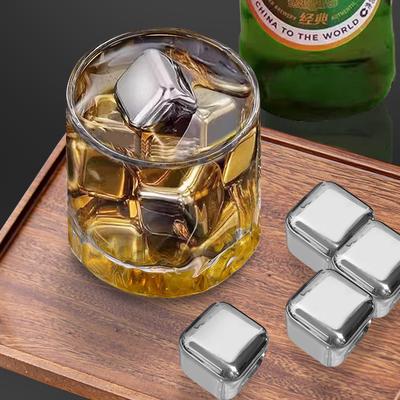 Edelstahl Eiswürfel schnellgefroren recycelbar schnellgekühlt Körner Eis Weinstein Metall Eis Körner Rotwein Whiskey Bier Eiswürfel