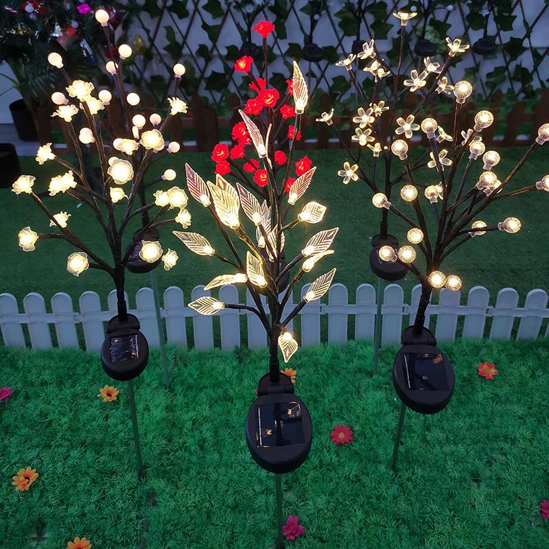 Customized Outdoor Cherry Blossom LED Solar Lights for Garden Decor