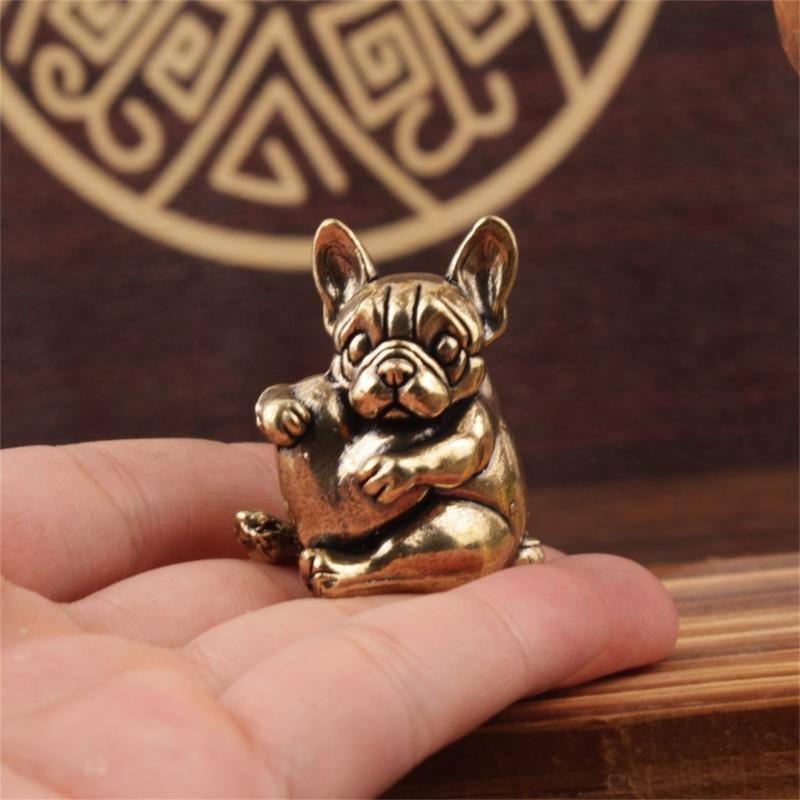 Dog Figurine With Heart Charm Handcrafted Decoration