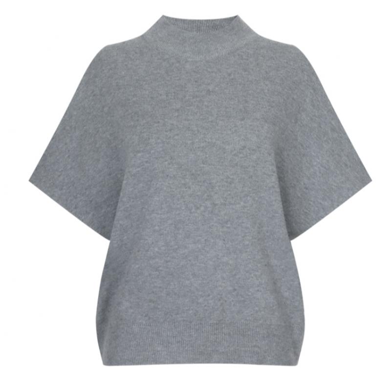 Shop   Women S Mock Neck verSatile Plain Short Sleeve Knit Beige Bom Wkn260045