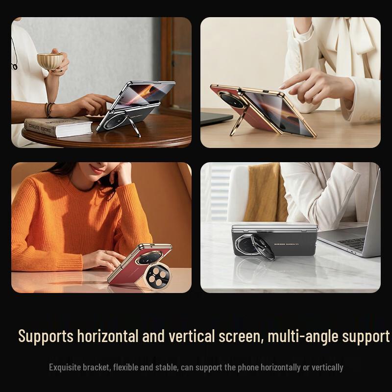 Honor Magic V6 Leather Case with Integrated Screen & Lens Stand