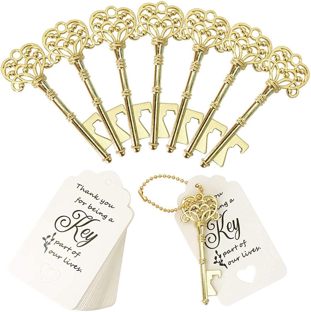 Vintage Key Style Bottle Opener, 50-Pack for Weddings & Parties