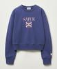 Seteo (W) Apero Volume Sleeve Crop Sweatshirt Purple