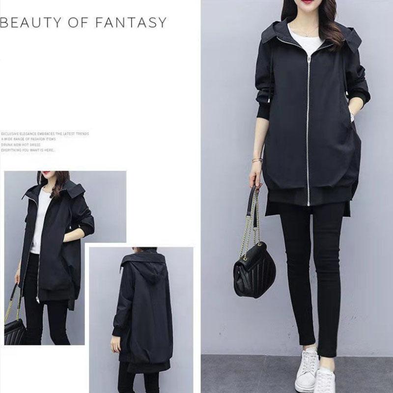 Printemps femmes coupe-vent Boutique veste à capuche manteau décontracté doux et confortable haut Long