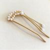 Vintage Pearl Tassel Hairpin for Women, Gold Plated Wheat Leaf Hair Stick, Elegant Chinese Style Hair Accessory for Hanfu & Daily Wear