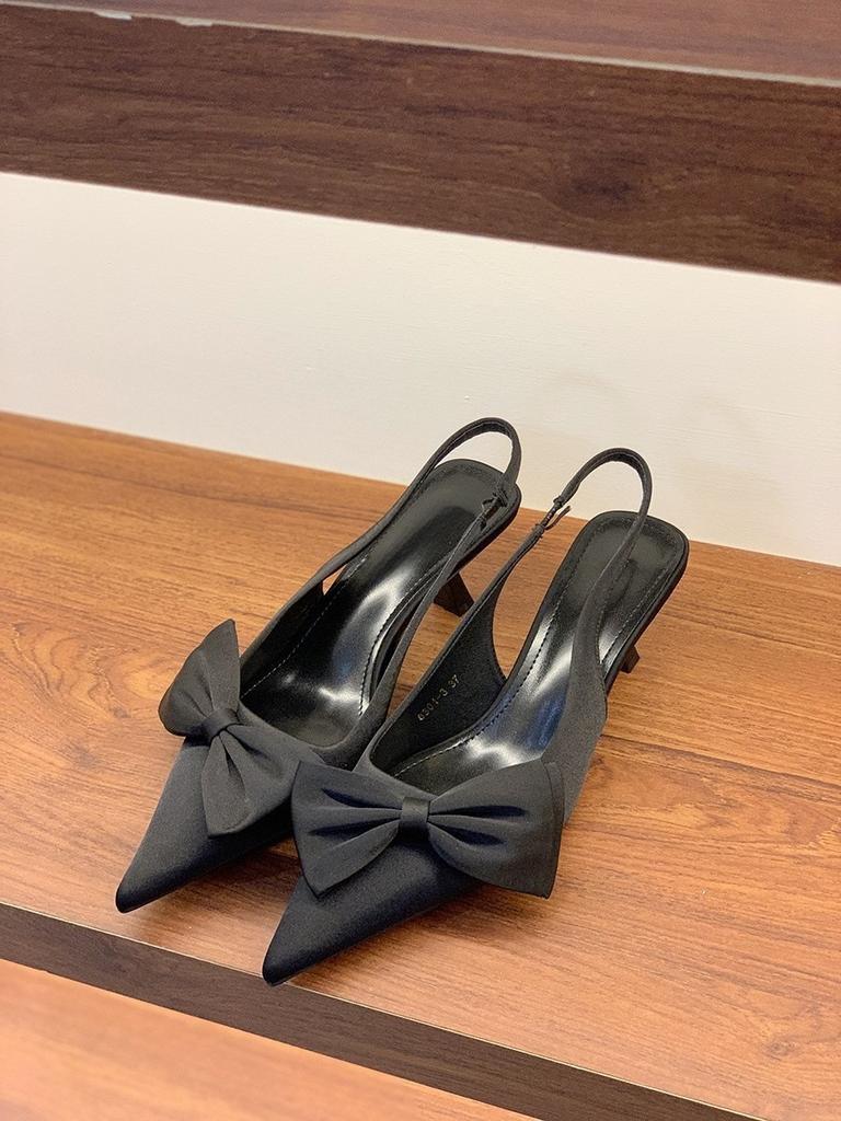 Purple pointed high heels bag head sandals fairy shoes 2025 spring and summer French temperament socialite stiletto shoes