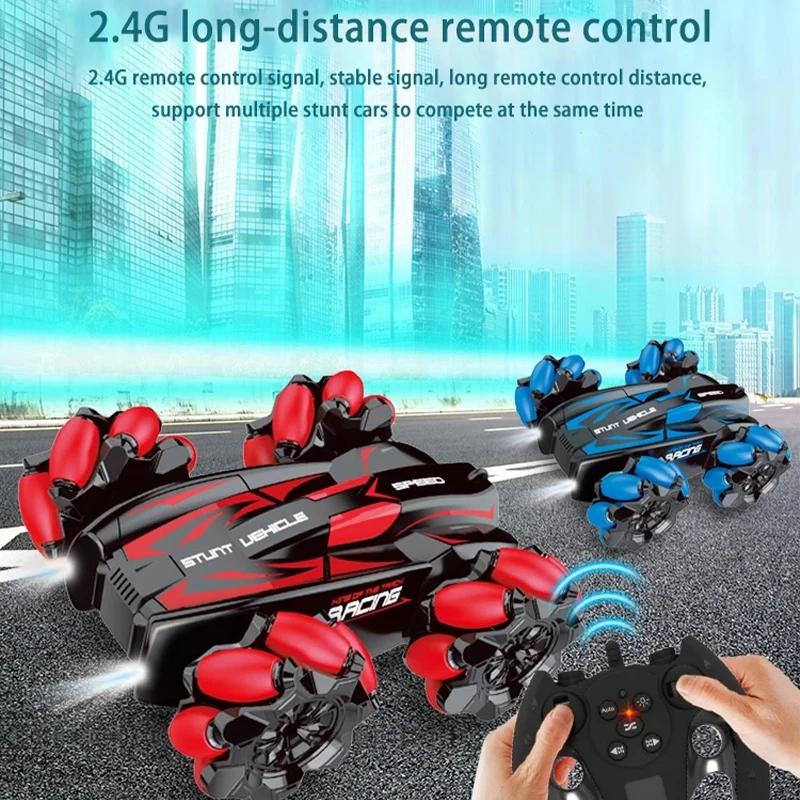 Non-Toxic Remote Control Toys F1 Rc Drift Car With Music Led Lights 2.4G Wrist Watch Gesture Radio Stunt Cars 4Wd Electric Children Toys