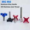 304 Roestvrij Staal Draad Aluminiumlegering Ster Sterrenpruim Bakeliet Handvastdraaien Duimschroef M6 M8 Knop Aandraaischroefbout L:10-60 mm