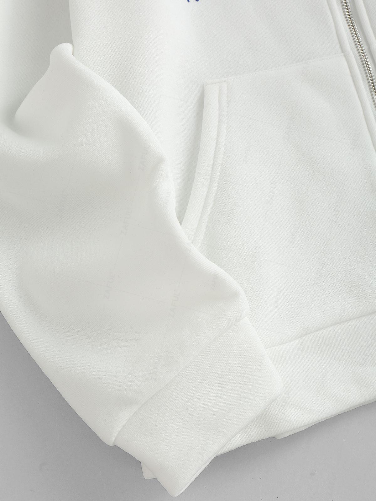 Толстовка с капюшоном ZAFUL Full Zip BROOKLYN NEW YORK с графическим покрытием — фото 4