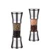 2-in-1 Adjustable Pepper Salt Grinder - Rustproof Stainless Steel Manual Mill with Double Heads & Coarseness Control