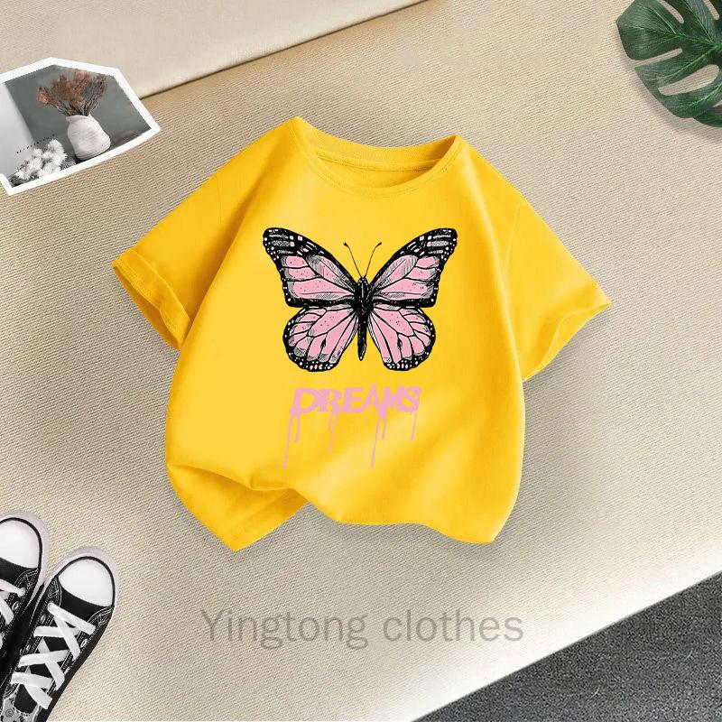 Summer Boys and Girls Short Sleeved T-shirt Cotton New Cartoon Printed Top Girls' Children's Clothing Trend