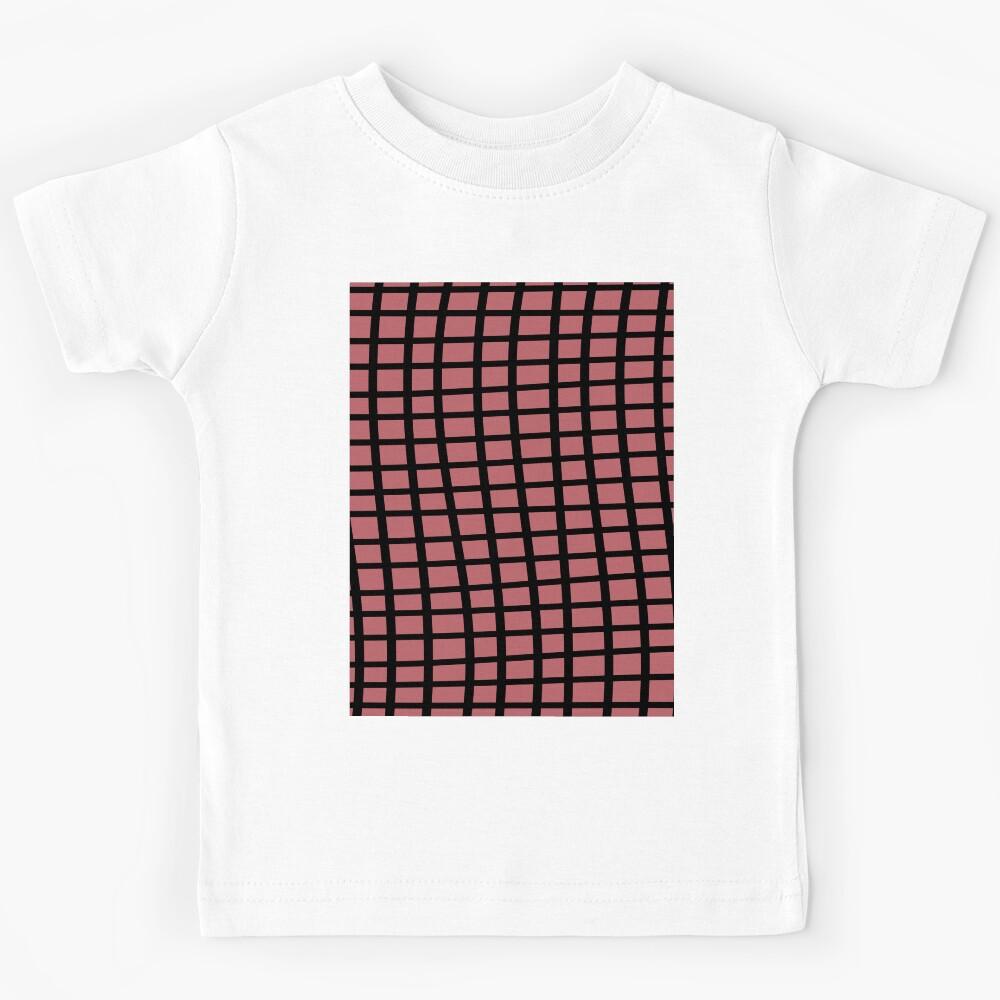 Black Pink Wavy Grid Pattern Pairs 2023 COTY Terra Rosa DE5096 Kids T-Shirt 140